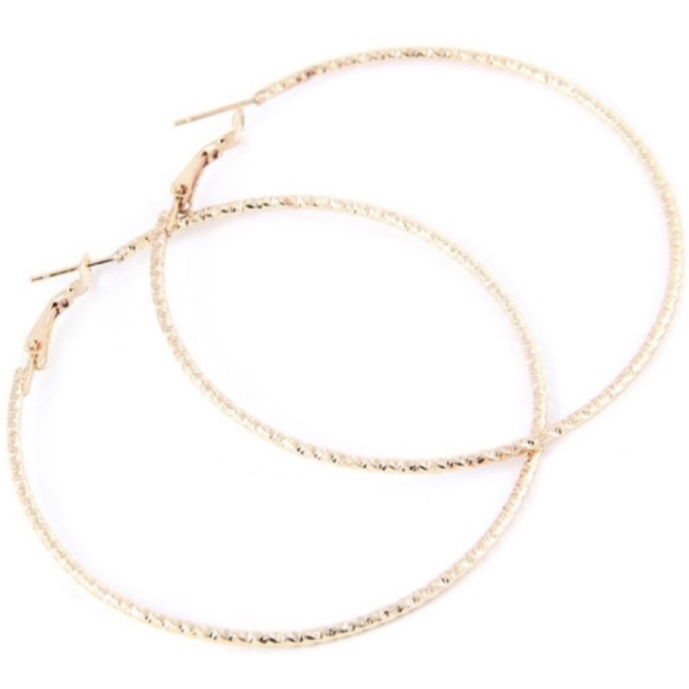 Gold Hoop Earrings - Picture 2 of 3